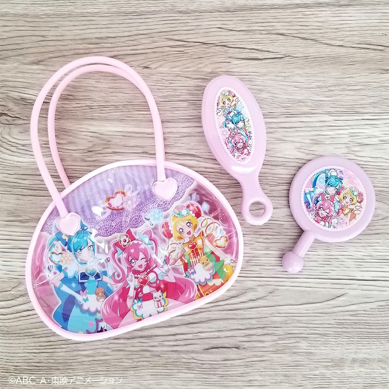 キッズコスメ デリシャスパーティプリキュア おでかけセット パープル 全2種 ヘアブラシ ミラー 粧美堂 プリキュア デリシャスパーティー グッズ ギフト お出かけ 子供 アニメキャラクター おでかけ先でも身だしなみ Pr Cocobeaumo Shobido Online Store ココ