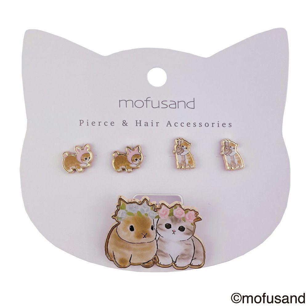 mofusand アクセサリー ピアス ヘアゴム ＜うさ×にゃん＞ MD46710