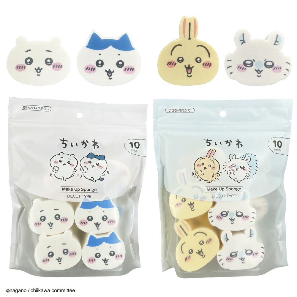 ちぃちゃんページ ドレッサー本体 ちいかわ メイクアップスポンジ ダイカットタイプ <ちいかわ
