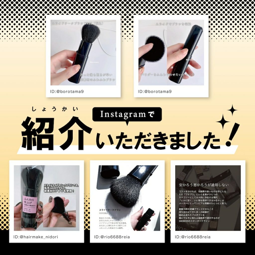 スライドチークブラシ キャップ付 ( ブラック ) SPV46021 粧美堂