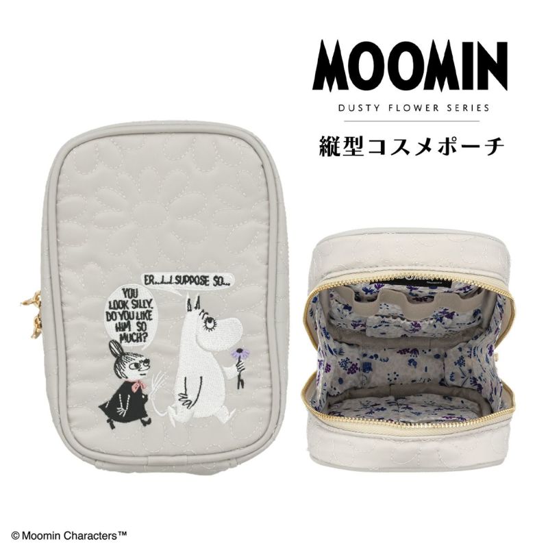 ムーミン ダスティフラワーシリーズ コスメポーチ ＜ GRAY ＞ MN24482 MOOMIN | 粧美堂（しょうびどう）ONLINE STORE  | 公式通販