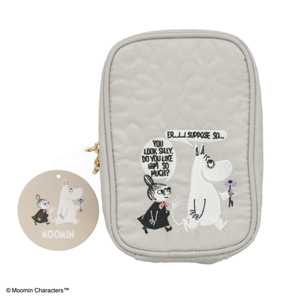 ムーミン ダスティフラワーシリーズ コスメポーチ ＜ GRAY ＞ MN24482 MOOMIN | 粧美堂（しょうびどう）ONLINE STORE  | 公式通販