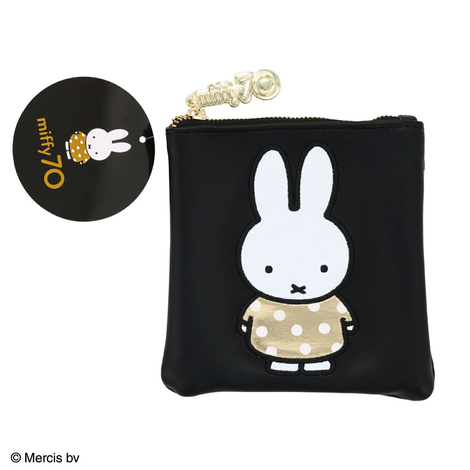 Dick Bruna Gold & Blackシリーズ スクエアポーチ BLACK