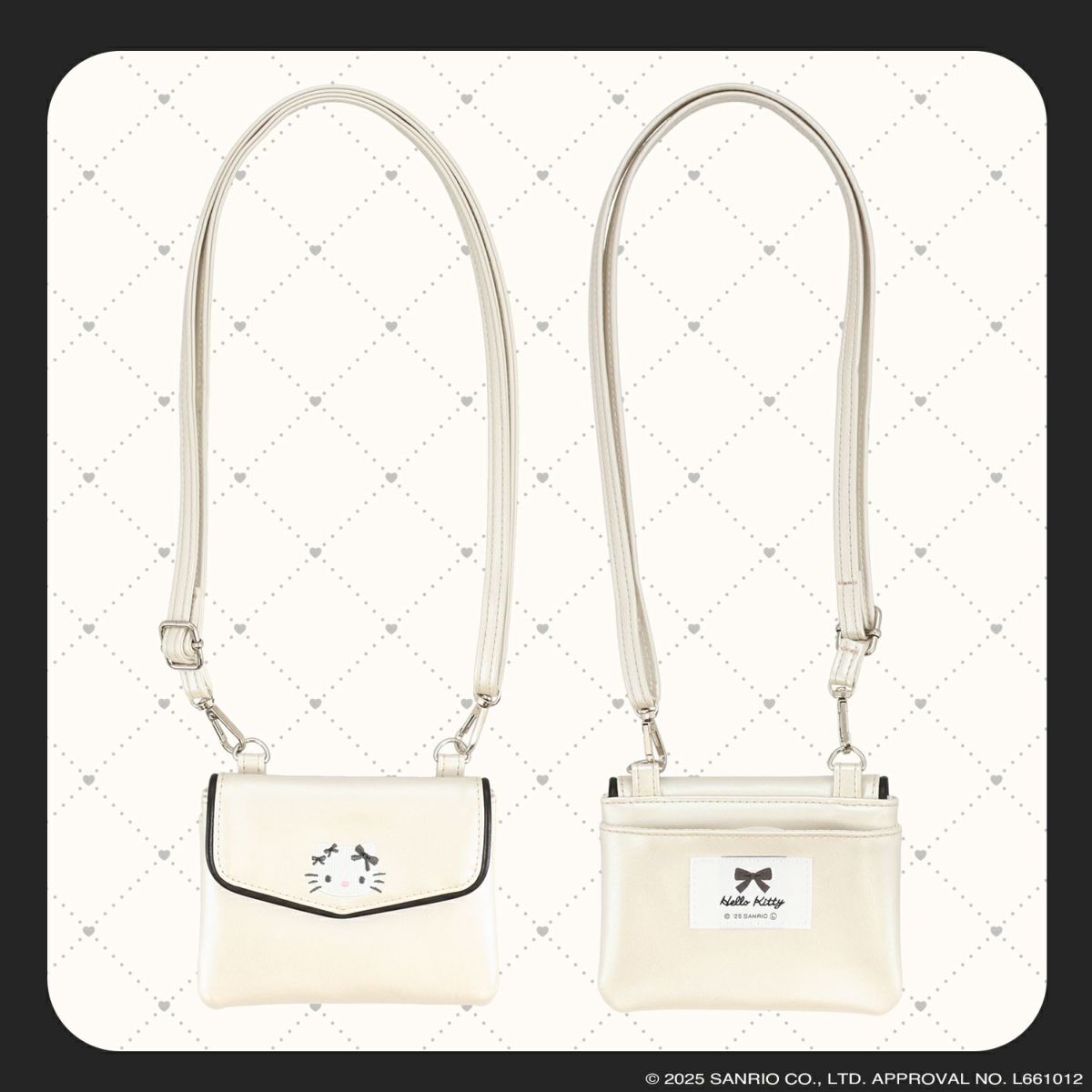 ハローキティ モノトーンリボンシリーズ ＜ ショルダー付きミニポーチ ＞
