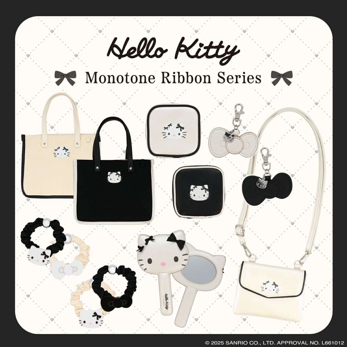 ハローキティ モノトーンリボンシリーズ ヘアゴムセット ＜ B ＞