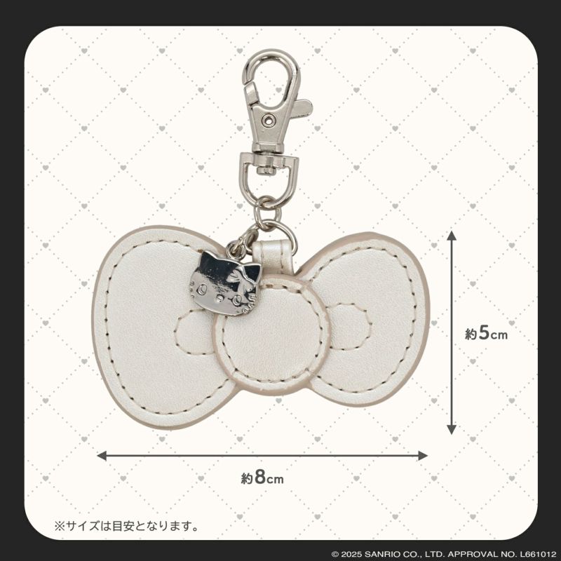 ハローキティ モノトーンリボンシリーズ リボンキーホルダー ＜ ブラック ＞