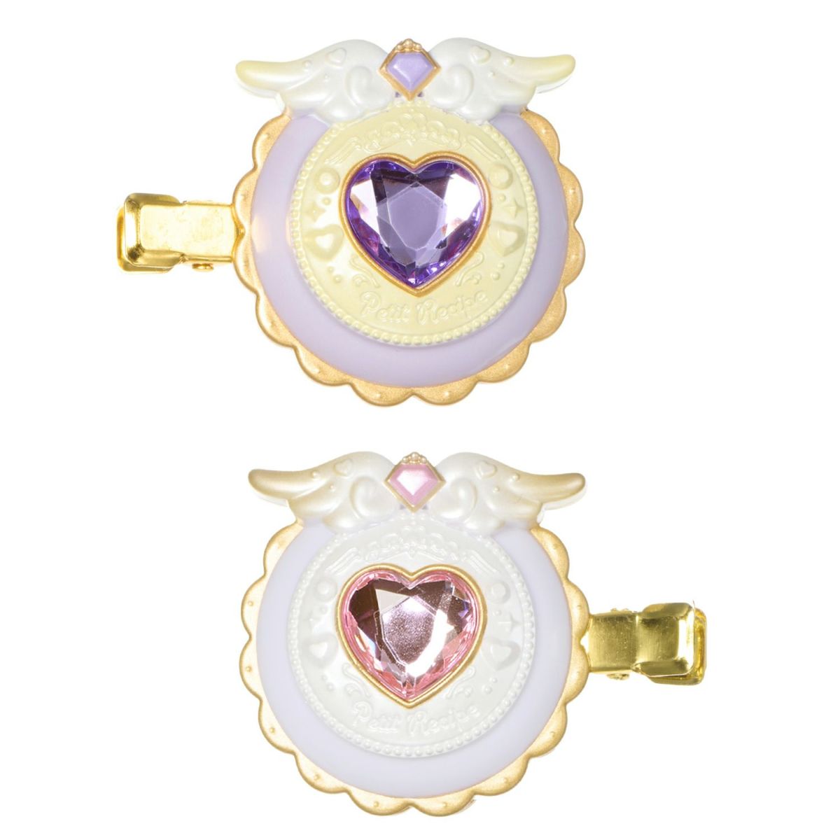 プチレシピ 前髪クリップ ＜パープル＆ホワイト＞