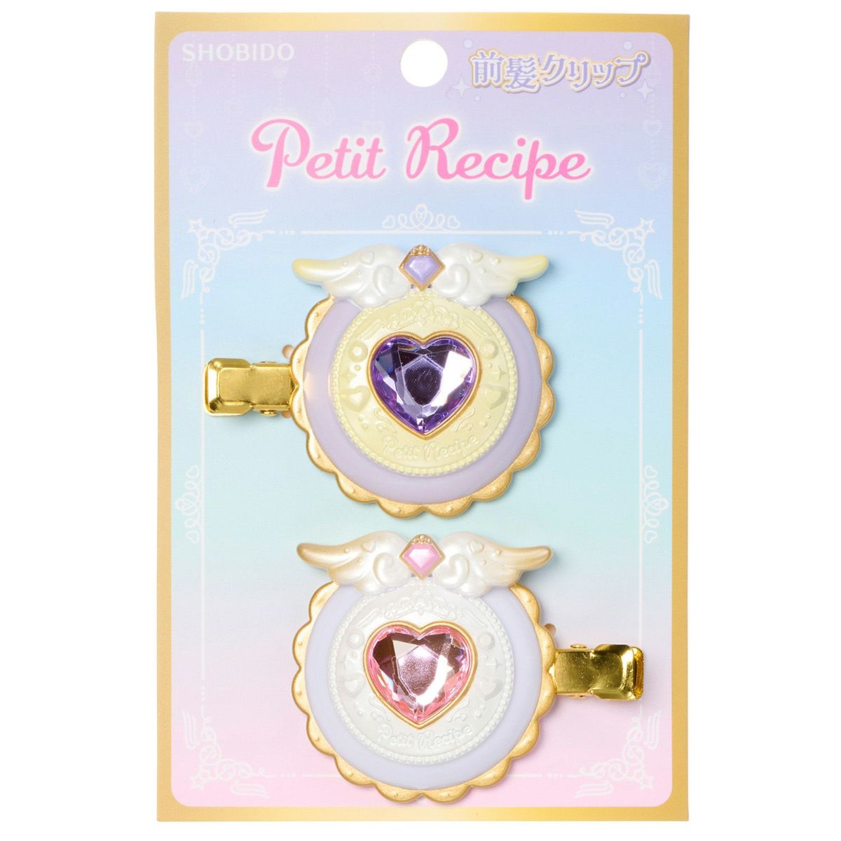プチレシピ 前髪クリップ ＜パープル＆ホワイト＞