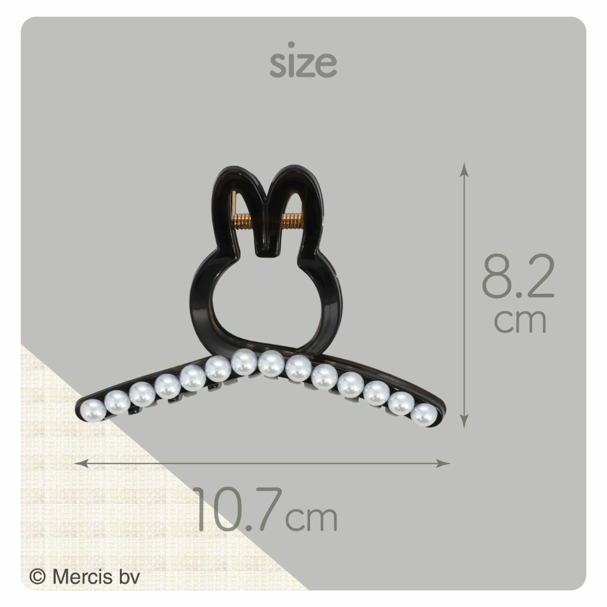 miffy ツイード&パールシリーズ ツイストバンスクリップ ＜ BLACK ＞