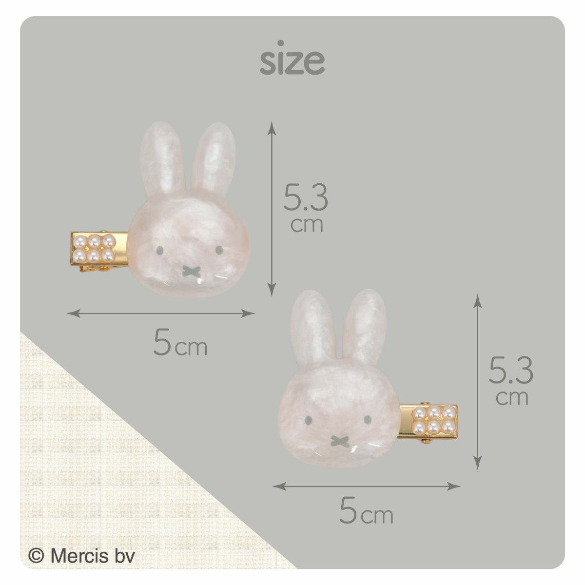 miffy ツイード&パールシリーズ パール前髪クリップ