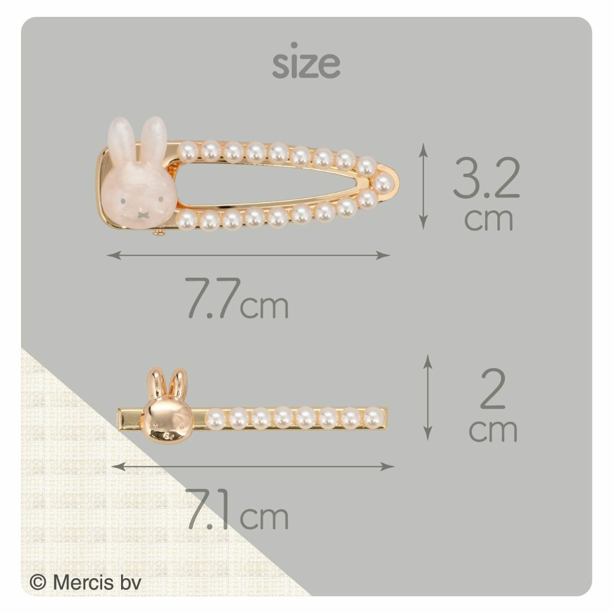 miffy ツイード&パールシリーズ ヘアクリップset ＜ パール ＞