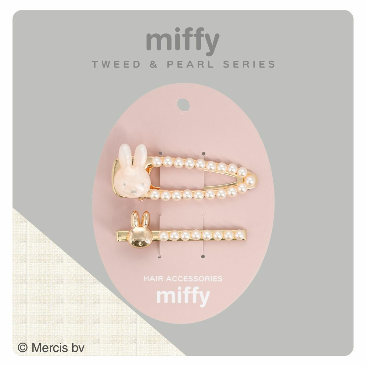 miffy ツイード&パールシリーズ ヘアクリップset ＜ パール ＞
