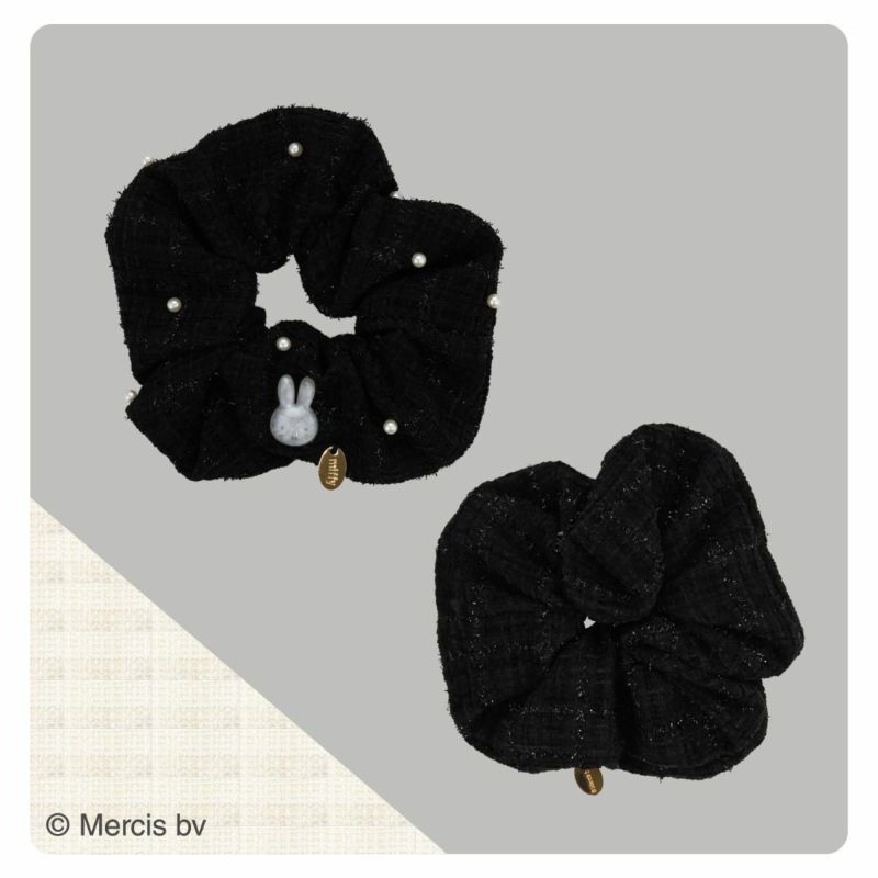 miffy ツイード&パールシリーズ ツイードシュシュ ＜ BLACK ＞