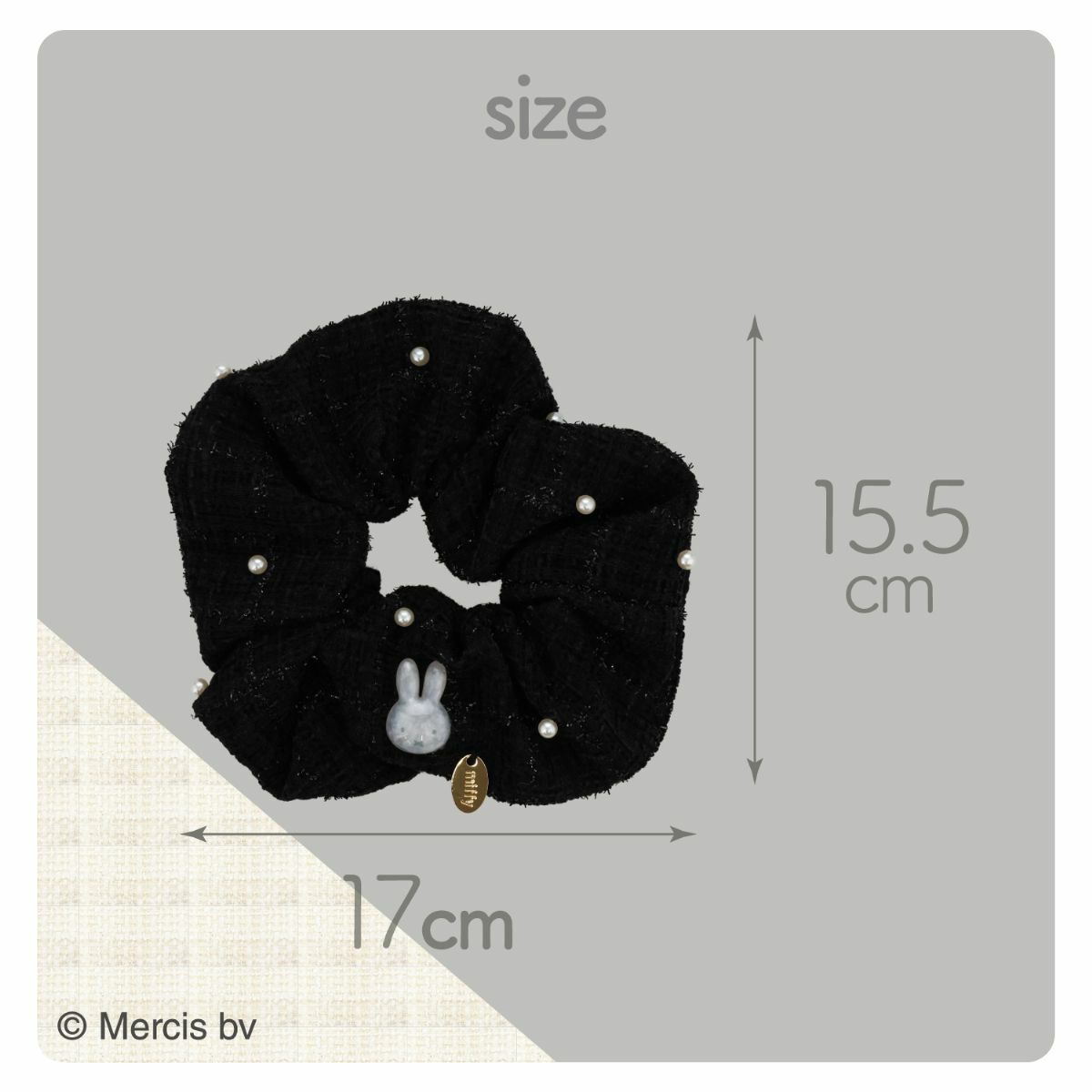 miffy ツイード&パールシリーズ ツイードシュシュ ＜ BLACK ＞