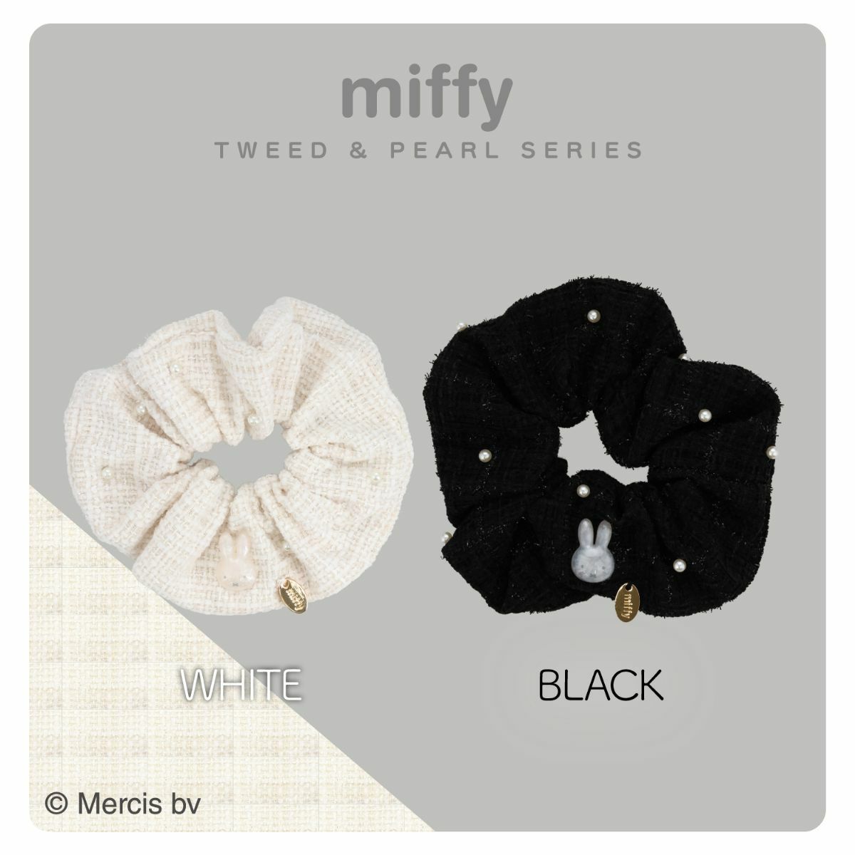 miffy ツイード&パールシリーズ ツイードシュシュ ＜ BLACK ＞
