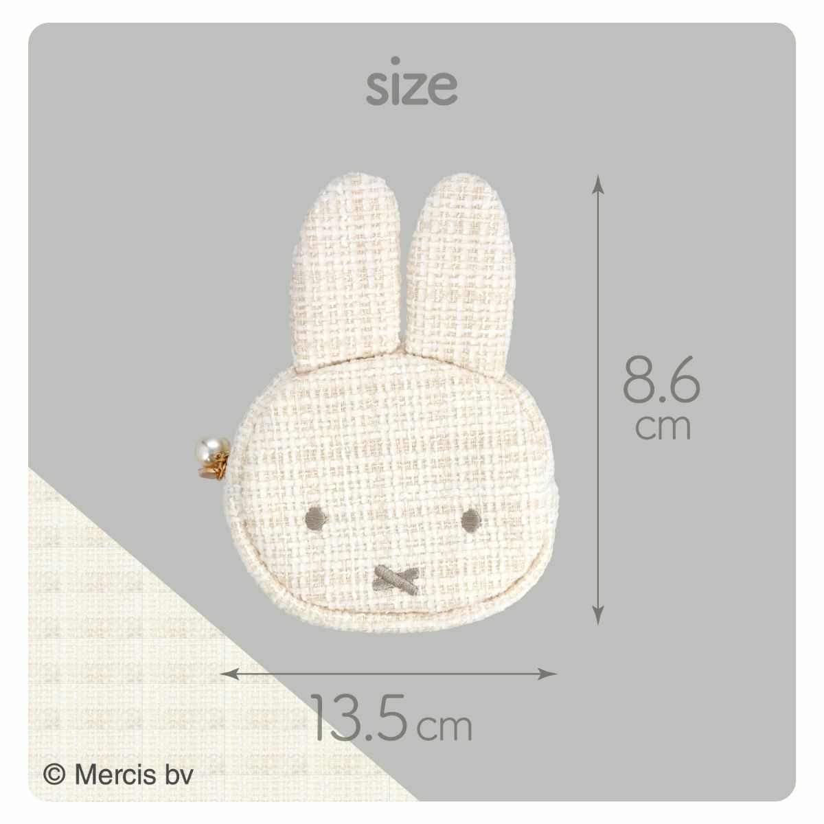 miffy ツイード&パールシリーズ ツイードダイカットポーチ ＜ WHITE ＞