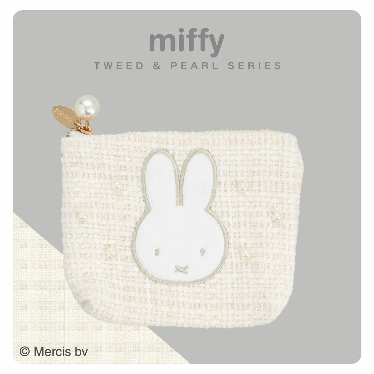 miffy ツイード&パールシリーズ ツイードティッシュケース ＜ WHITE ＞