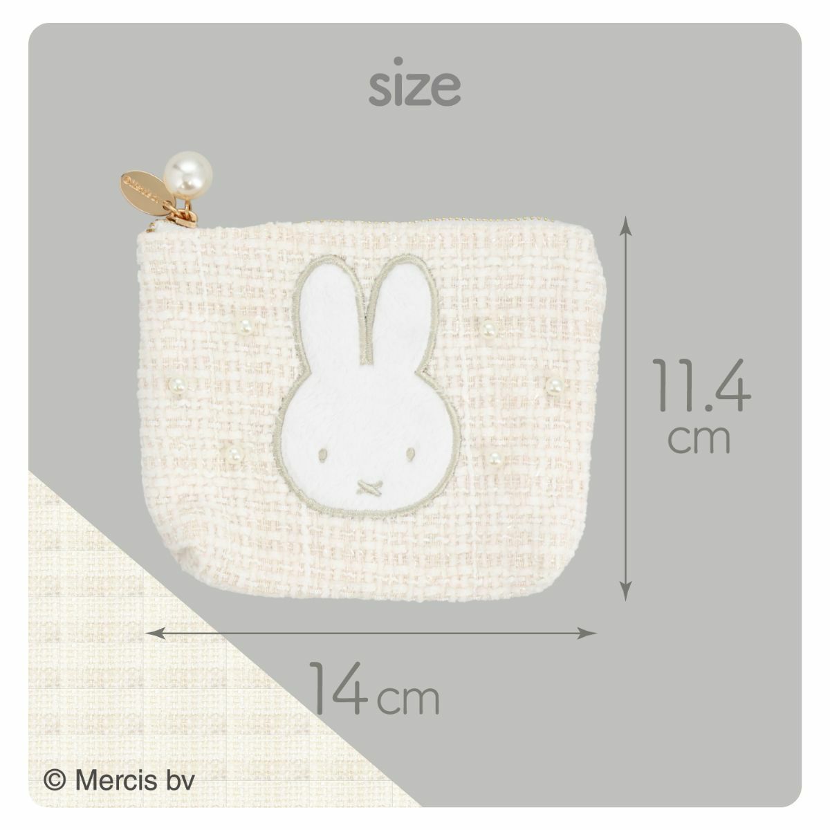 miffy ツイード&パールシリーズ ツイードティッシュケース ＜ WHITE ＞