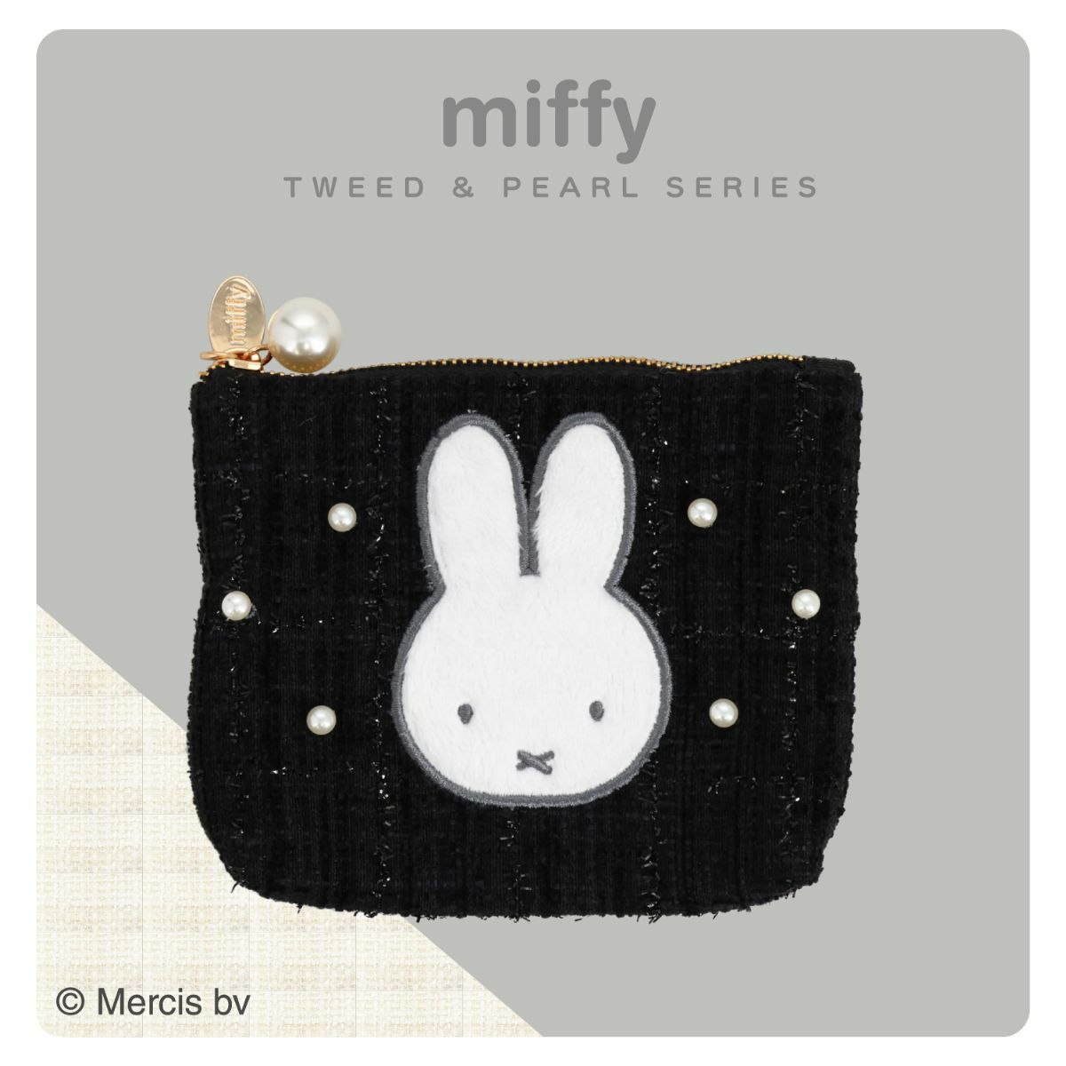 miffy ツイード&パールシリーズ ツイードティッシュケース ＜ BLACK ＞