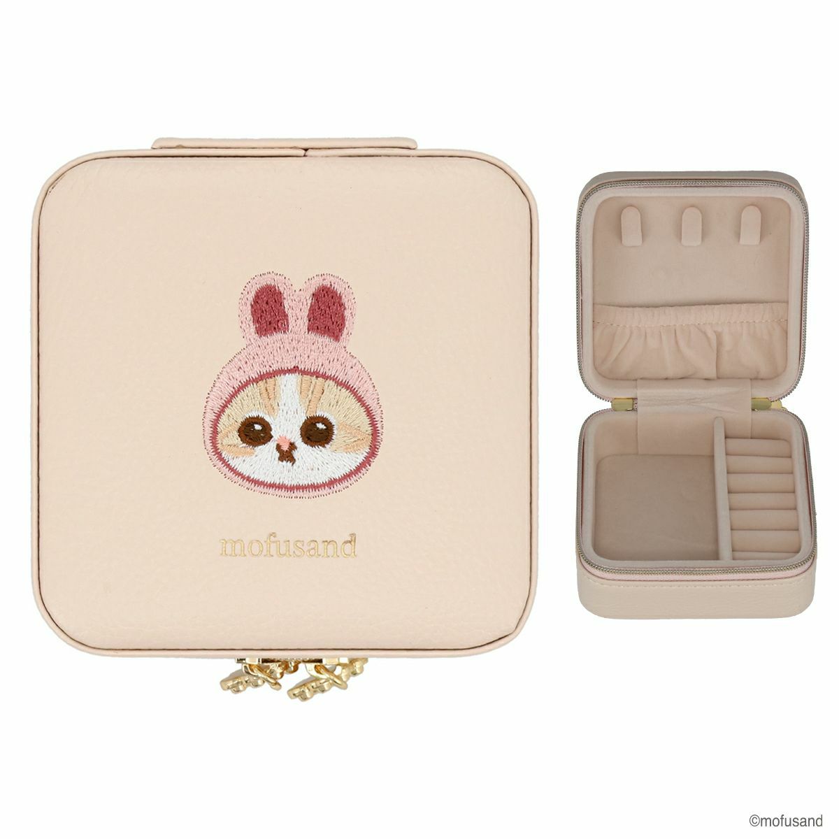mofusand アクセサリーケース ＜ ピンク / ベージュ ＞ モフサンド 粧