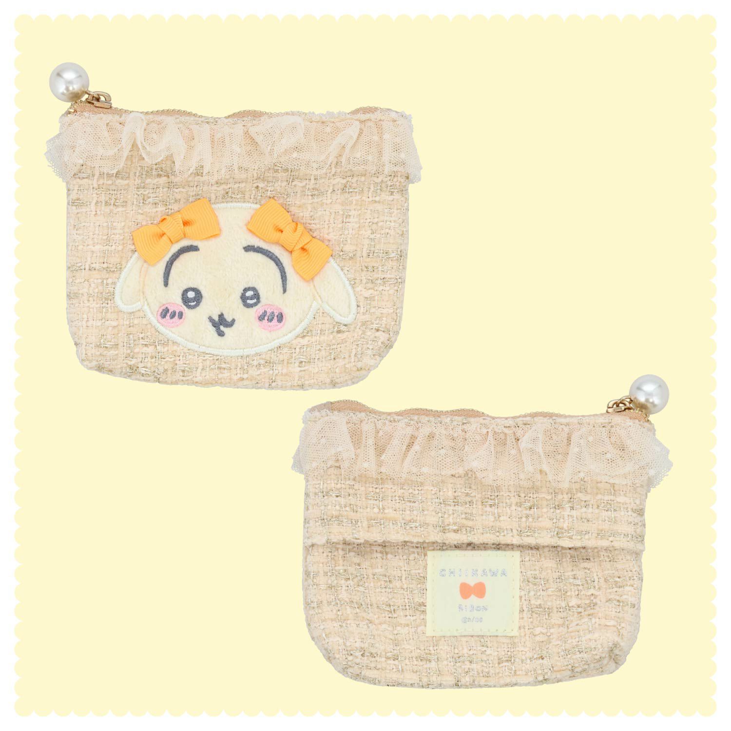 ちいかわ リボンシリーズ ツイードティッシュポーチ ＜ちいかわ