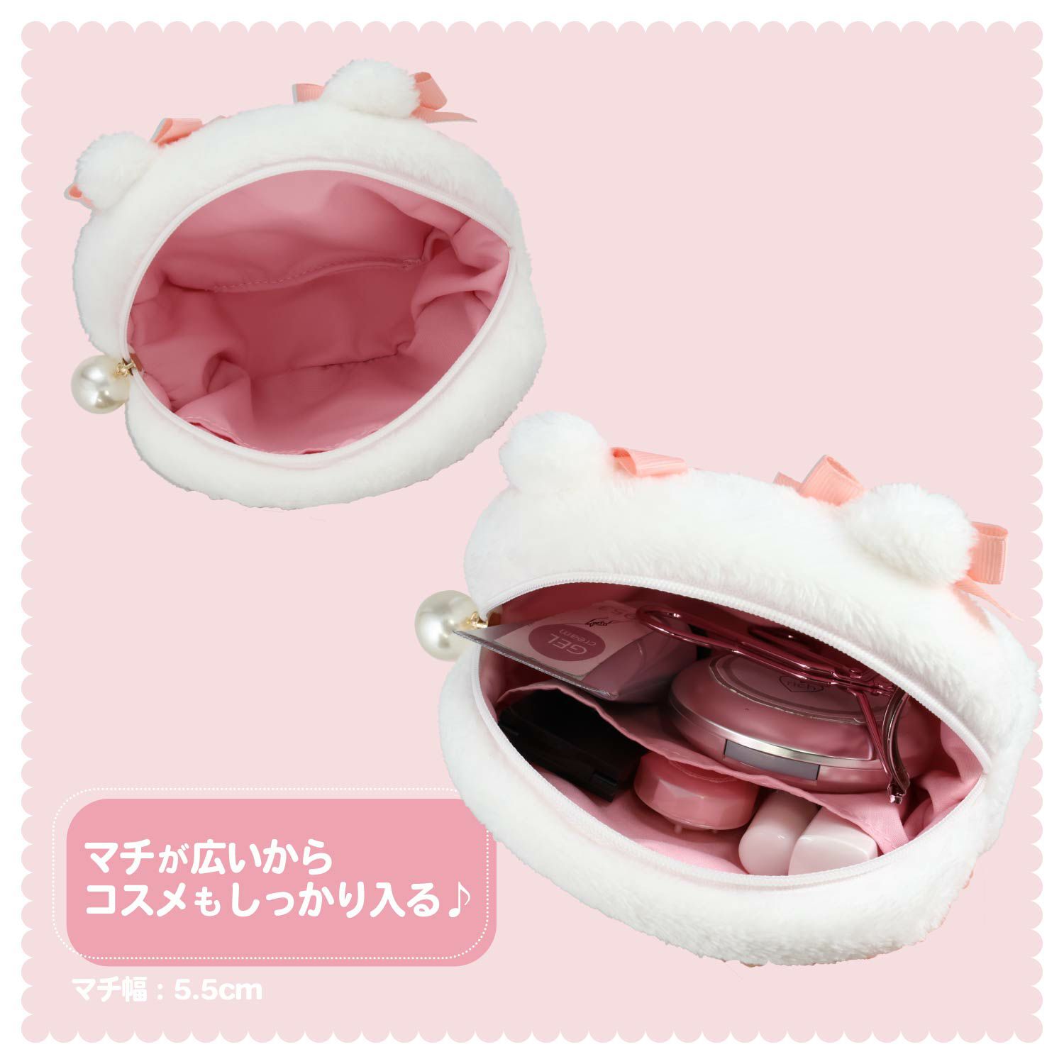ちいかわ リボンシリーズ ダイカットフェイスポーチ ＜ちいかわ/ハチワレ/うさぎ/モモンガ＞ 粧美堂 shobido