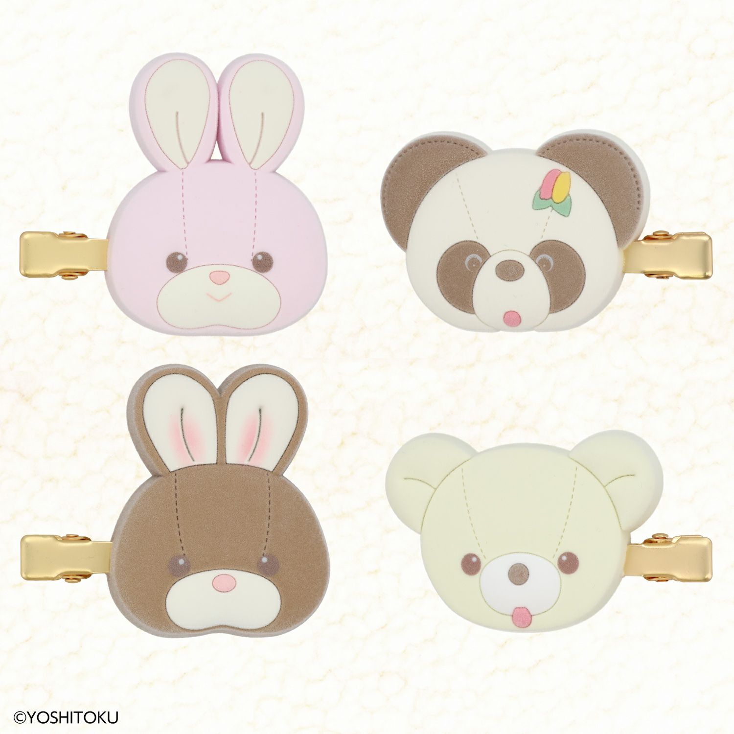 【ケース商品】【全8種セット】 吉徳 レトロぬいぐるみこれくしょん 吉徳シークレットフロッキー前髪クリップセット 粧美堂 shobido