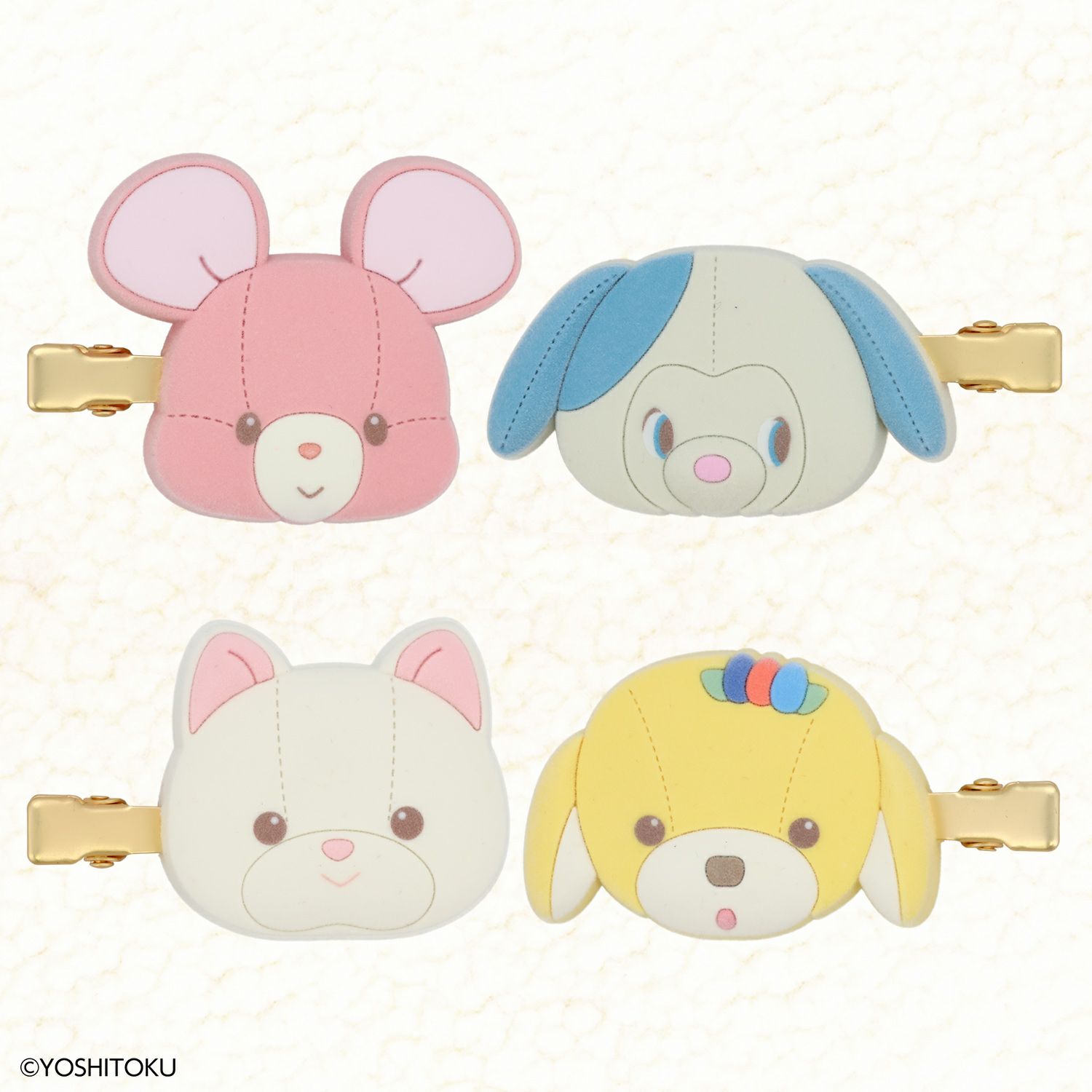 【ケース商品】【全8種セット】 吉徳 レトロぬいぐるみこれくしょん 吉徳シークレットフロッキー前髪クリップセット 粧美堂 shobido